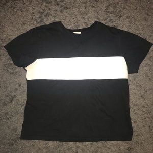 Brandy Melville black t-shirt with white stripe